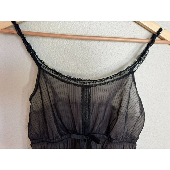 SIMPLY VERA Vera Wang Black Size Large Babydoll Nightie Teddy Bow Sheer - Picture 3 of 13